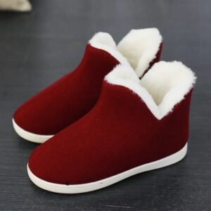 chaussons rouges douillets en tissu doux et polaire confortable rouge 602