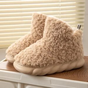 pantoufles style bottine en laine de mouton pour un confort optimal 583